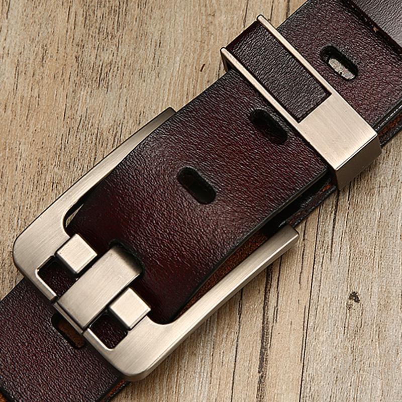 Vintage Men&#39;s Leather Belt With Buckle