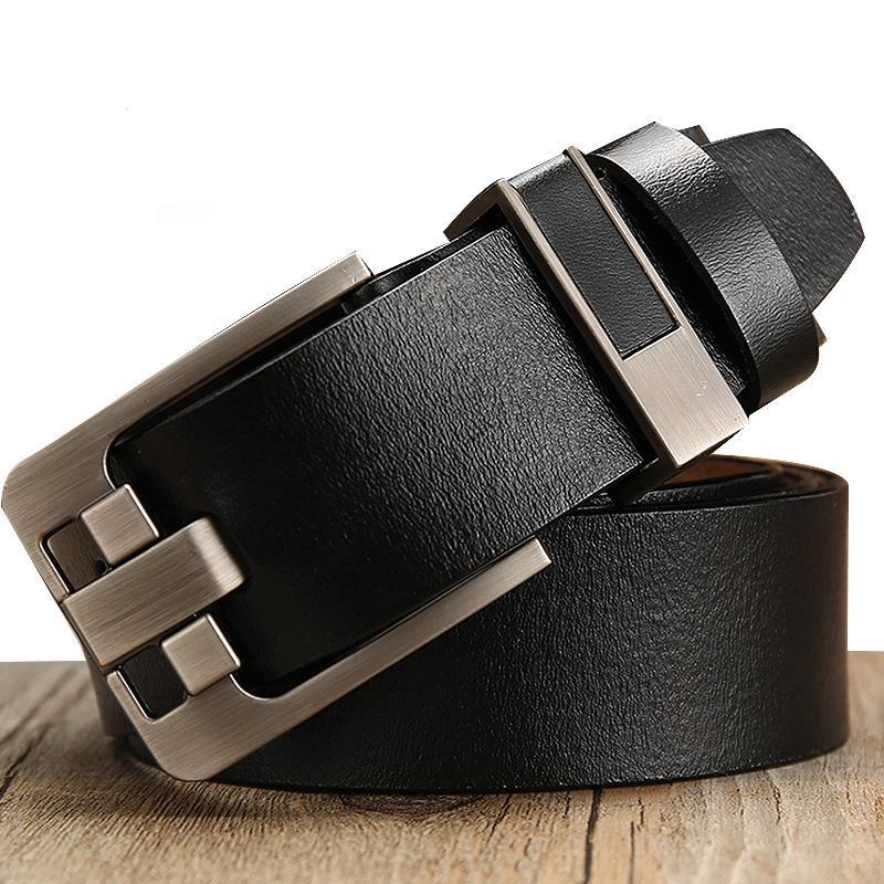 Vintage Men&#39;s Leather Belt With Buckle