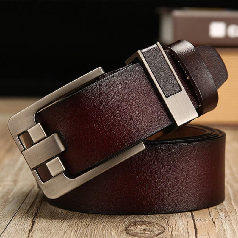 Vintage Men&#39;s Leather Belt With Buckle