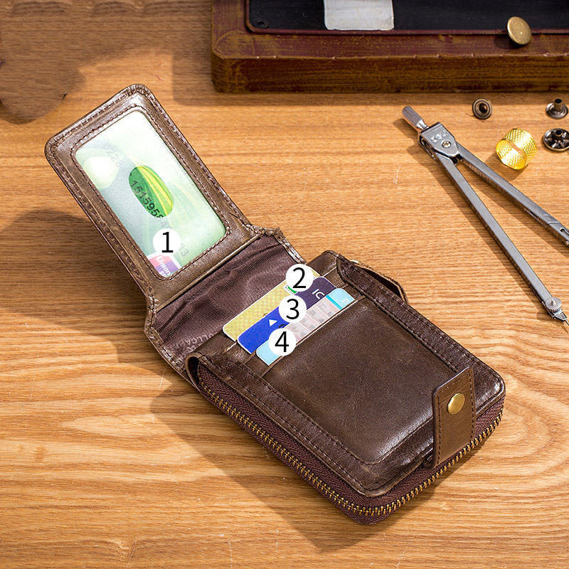 Horizontal Leather Driver&#39;s License, Multi-Position Thickened Photo Album, Anti-Theft Brush