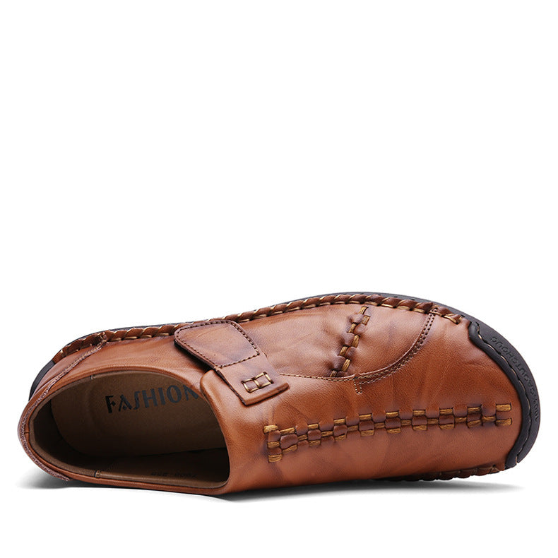 Leisure Plus Size Leather Slip-On Boat Shoes