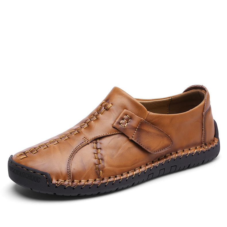 Leisure Plus Size Leather Slip-On Boat Shoes