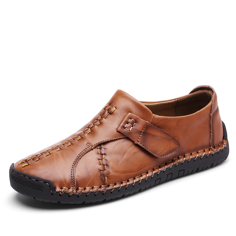Leisure Plus Size Leather Slip-On Boat Shoes