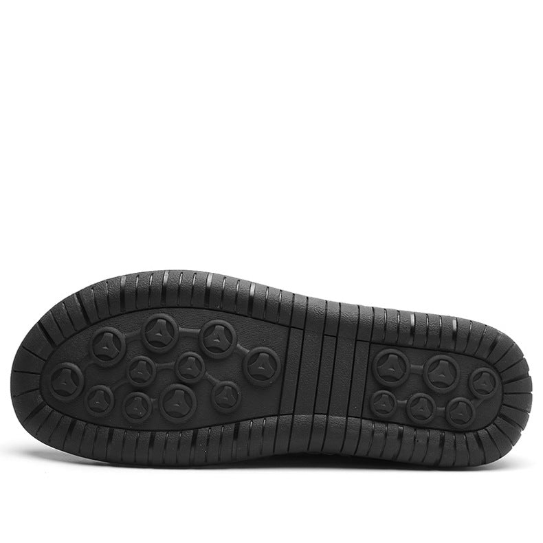 Leisure Plus Size Leather Slip-On Boat Shoes