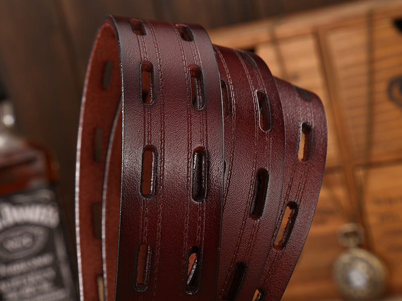 Fashion Retro Men&#39;s Casual Double Needle Belt