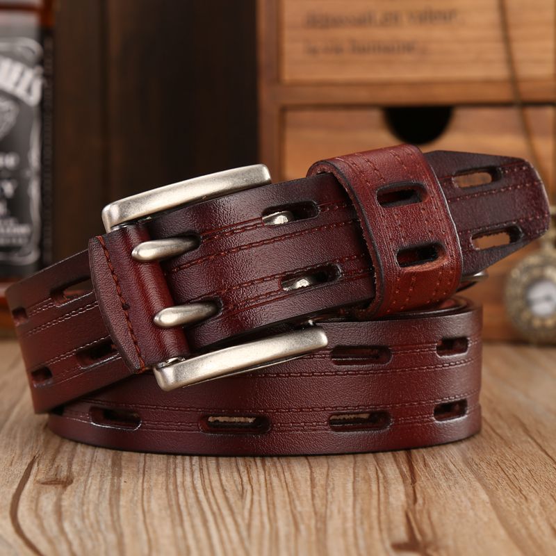 Fashion Retro Men&#39;s Casual Double Needle Belt