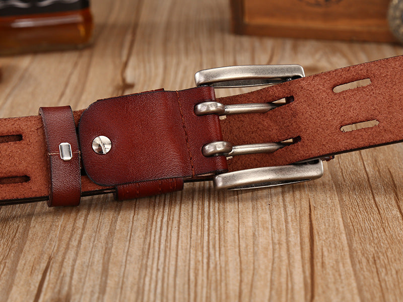 Fashion Retro Men&#39;s Casual Double Needle Belt