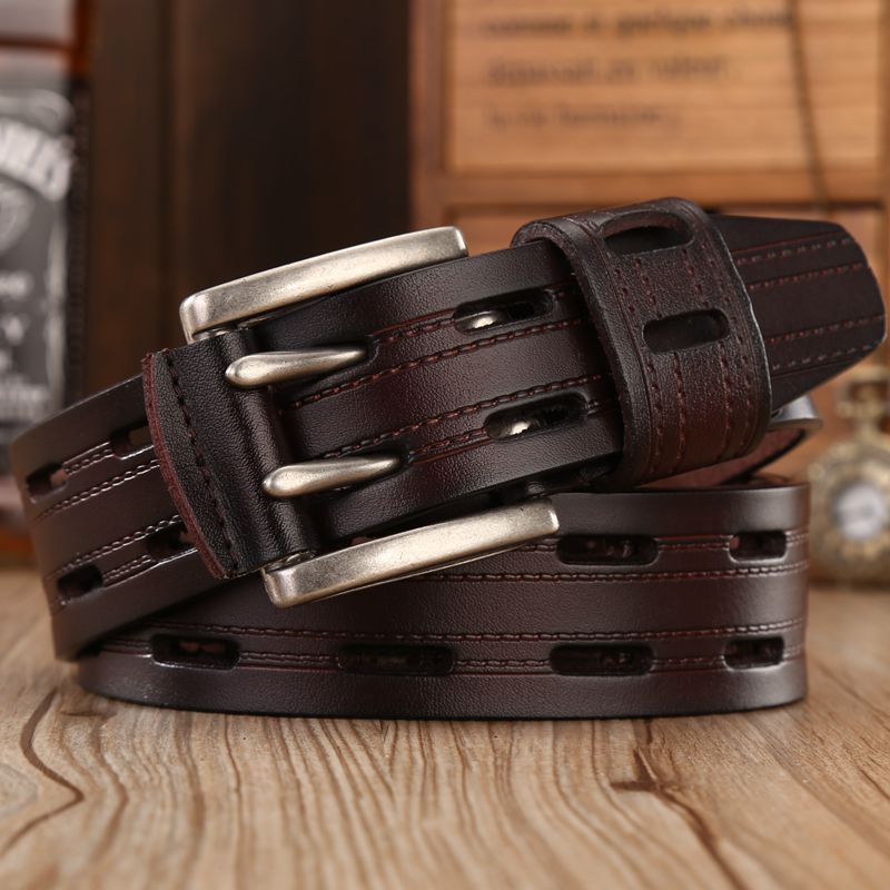 Fashion Retro Men&#39;s Casual Double Needle Belt
