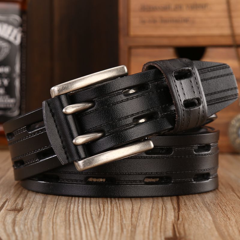 Fashion Retro Men&#39;s Casual Double Needle Belt