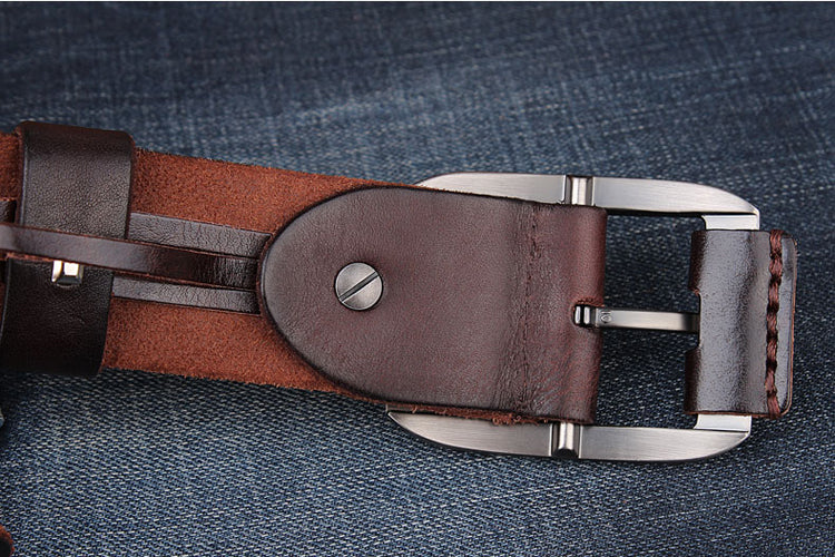 Men&#39;s Belt Leather Belt Casual Pidai Pin Buckle