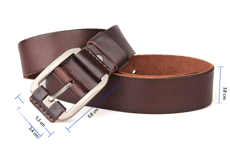Men&#39;s Belt Leather Belt Casual Pidai Pin Buckle