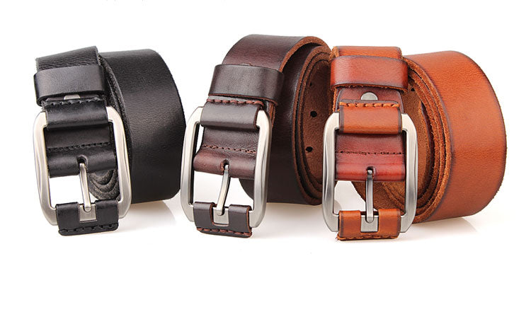 Men&#39;s Belt Leather Belt Casual Pidai Pin Buckle