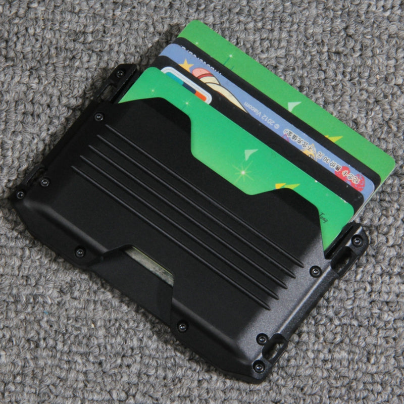 Men&#39;s Anti-theft Brush Multi-functional Metal Card Bag Female Aluminum Alloy Bank Card Set Certificate Box