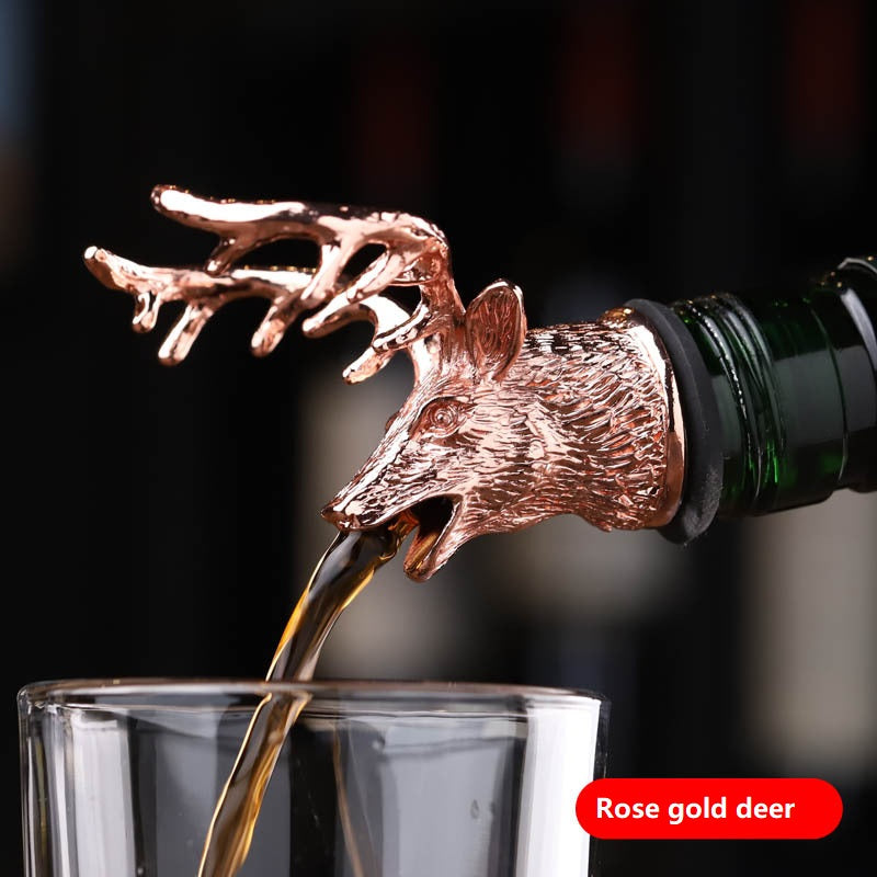 Zinc Alloy Wine Mouth Creative Animal Deer Head Wine Pourer