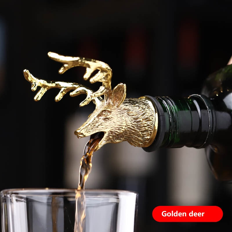 Zinc Alloy Wine Mouth Creative Animal Deer Head Wine Pourer