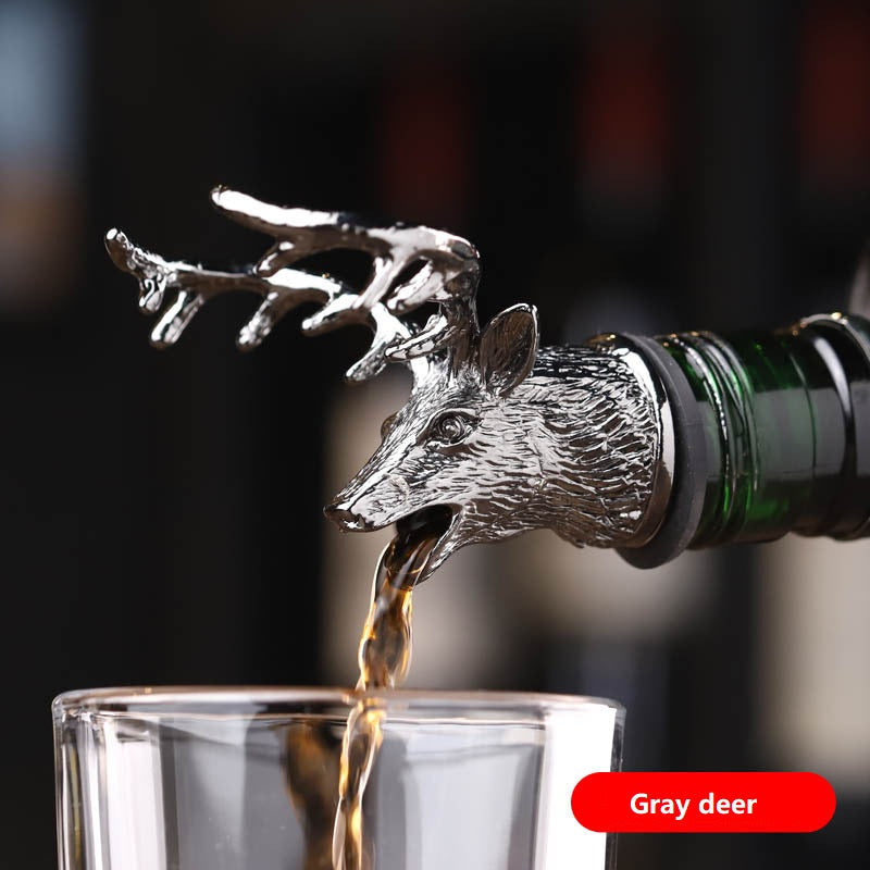 Zinc Alloy Wine Mouth Creative Animal Deer Head Wine Pourer
