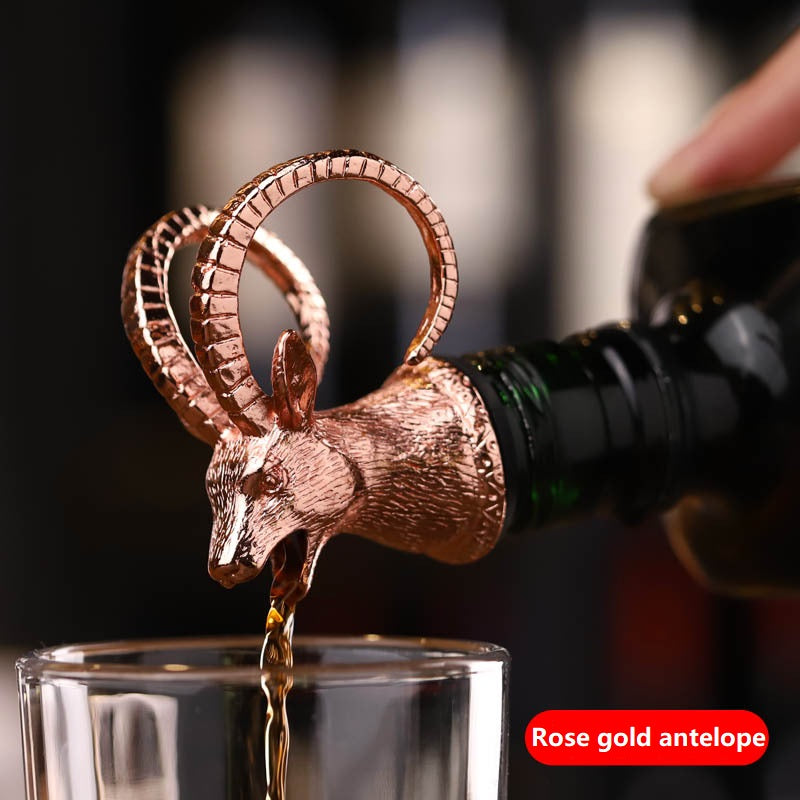 Zinc Alloy Wine Mouth Creative Animal Deer Head Wine Pourer