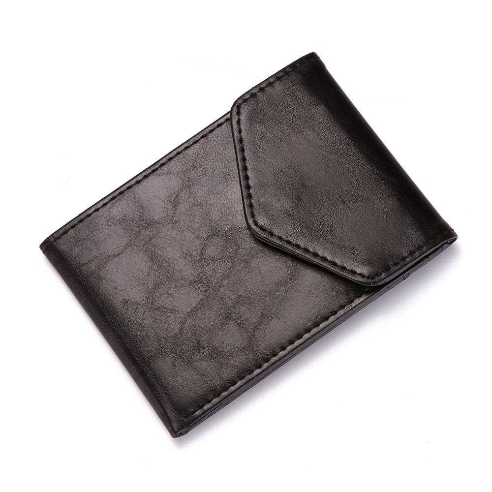 Creative Men&#39;s Buckle PU Card Case Fashion Coin Purse