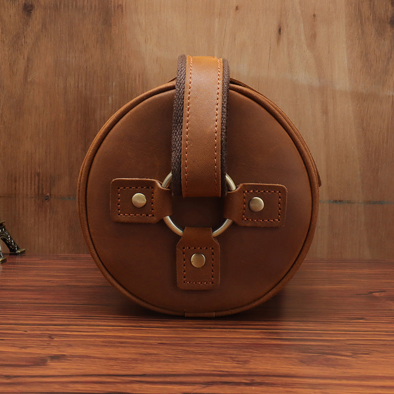 Vintage Leather Cylinder Bag