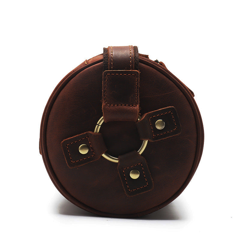Vintage Leather Cylinder Bag