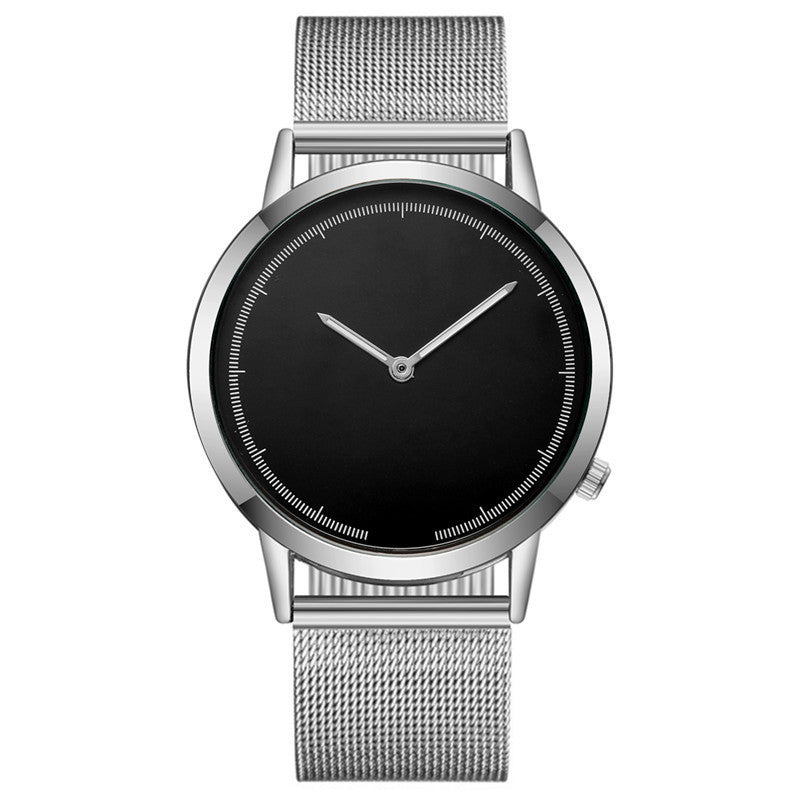 Mesh Belt Men&#39;s Watch Creative No Word Two Needles