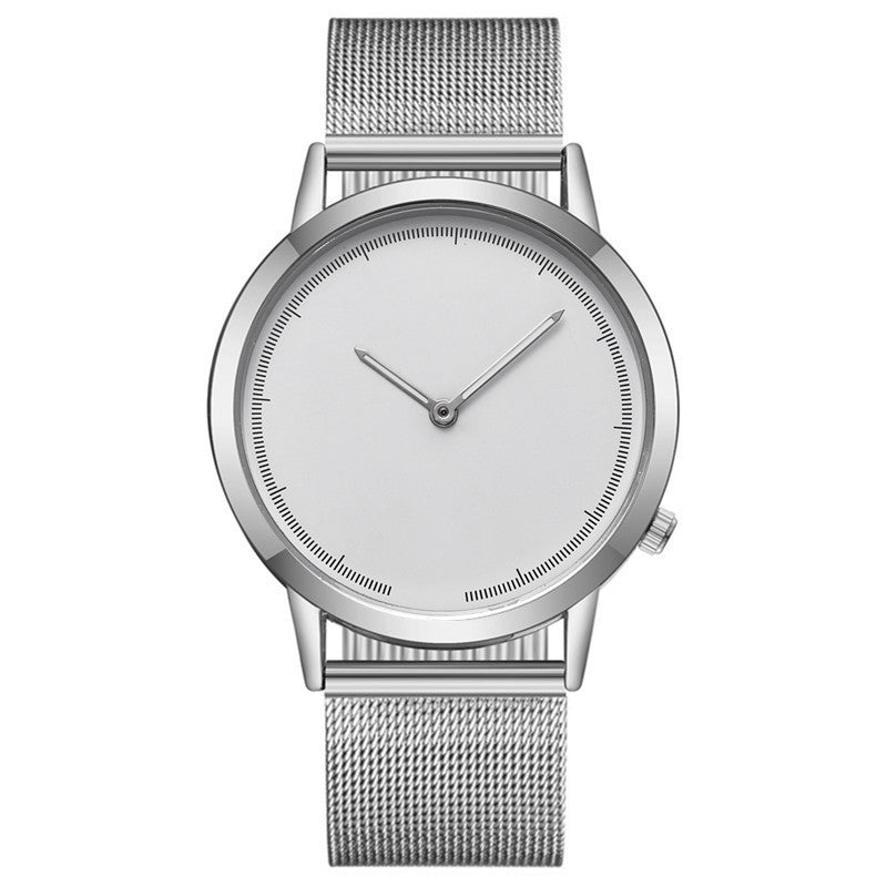 Mesh Belt Men&#39;s Watch Creative No Word Two Needles