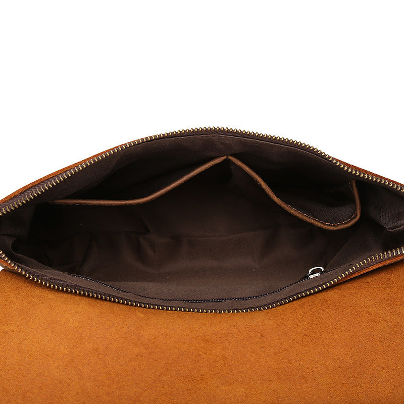 Horse Leather Casual Men&#39;s Shoulder Bag Retro Fashion Simple Messenger Bag