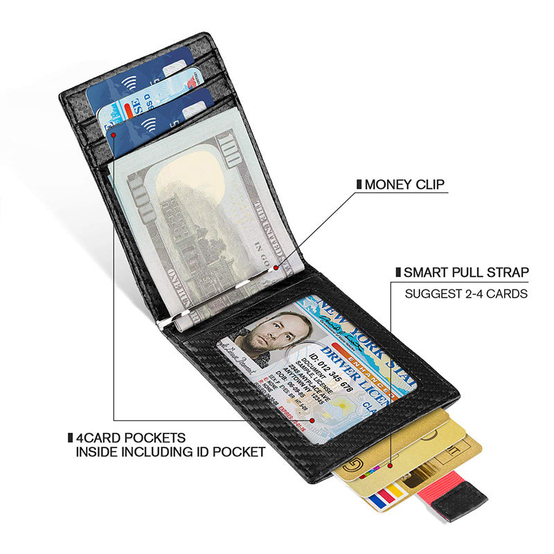 Men&#39;s Leather Card Holder Rfid Anti-Theft Brush