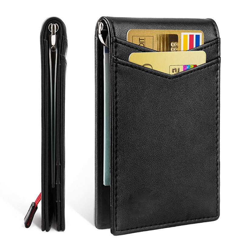 Men&#39;s Leather Card Holder Rfid Anti-Theft Brush