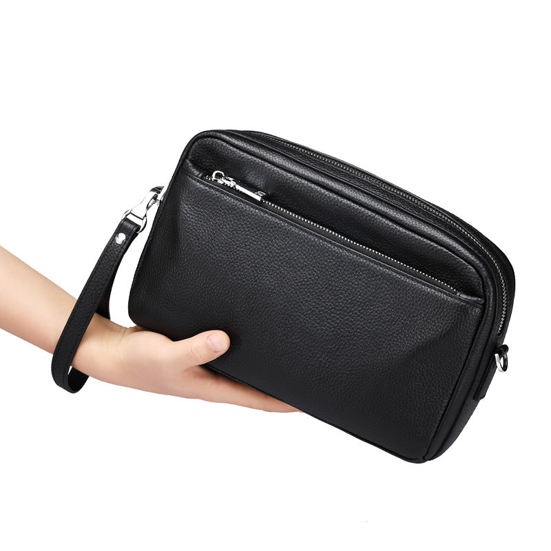 Men&#39;s One-Shoulder Casual Top Layer Leather Crossbody Bag