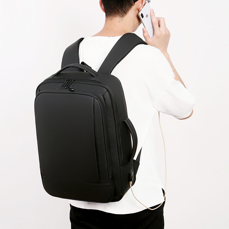Large Capacity Expandable Neutral No Logo Backpack Multifunctional Waterproof Breathable Business Men&#39;&#39;s Computer Backpack