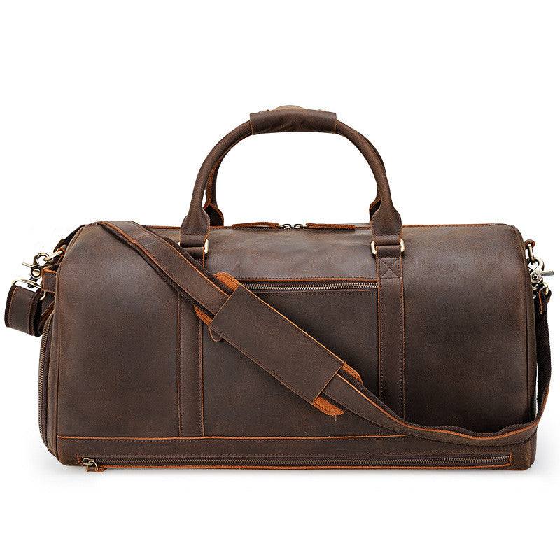 Retro Travel Bag Large Capacity Handbag Leather Men&#39;s Diagonal Bag