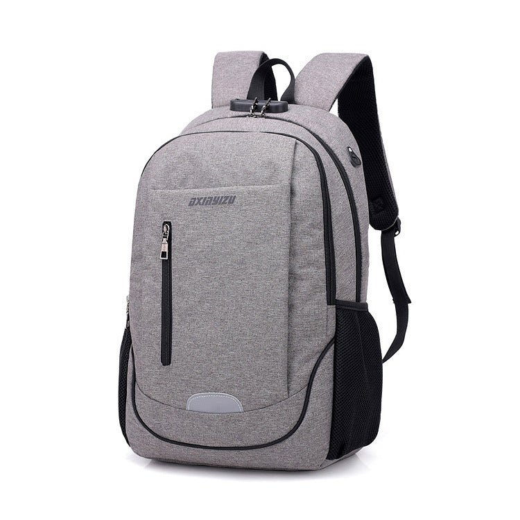 Business Casual Smart Backpack Usb Interface Password Lock Design Computer Bag Large Capacity