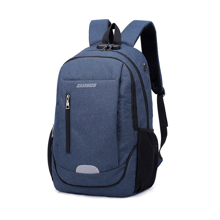 Business Casual Smart Backpack Usb Interface Password Lock Design Computer Bag Large Capacity
