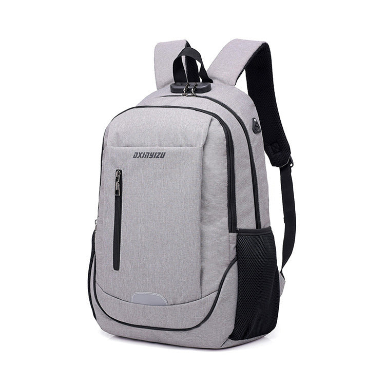 Business Casual Smart Backpack Usb Interface Password Lock Design Computer Bag Large Capacity