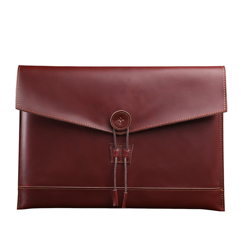 Notebook Liner Bag 15.6-Inch Two-Layer Leather Drawstring Computer Liner Bag One Drop Delivery