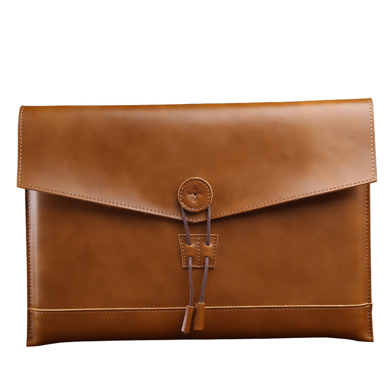 Notebook Liner Bag 15.6-Inch Two-Layer Leather Drawstring Computer Liner Bag One Drop Delivery