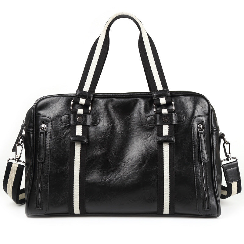 Retro Men&#39;s Portable Official Document Messenger Shoulder Bag Fashion Travel PU Leather