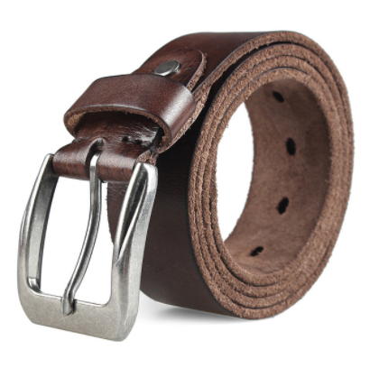 Leather Belt, Men&#39;S Leather, Needle Button Top, Leather Narrow Pants, Casual Retro Jeans, Thin Belt, Pure Leather Fashion