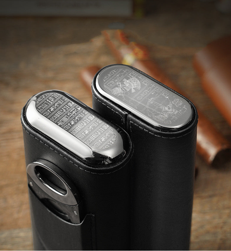 Cigar Case Portable Cigar Moisturizing Case Three-pack Cedar Wood Case