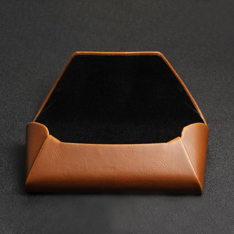 Handmade Japanese Crazy Horse Leather Brown PU Leather Plus Retro Art Anti-compression Myopia Sunglasses Sunglasses Case