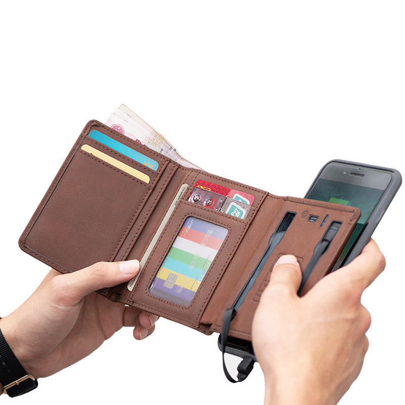 New Creative And Practical Gift Multi-Function Charging Wallet Customized Men&#39;s Short Business Mobile Power Small Wallet