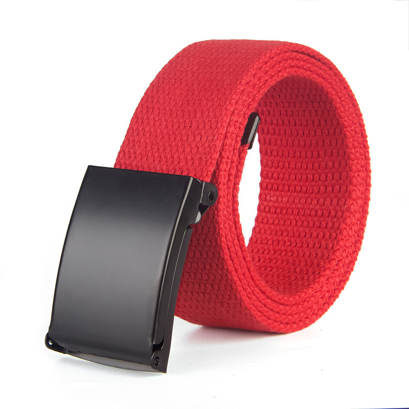 Trendy Fashion New Men&#39;S And Women&#39;S Trousers Solid Color Canvas Belt Men&#39;S Belt
