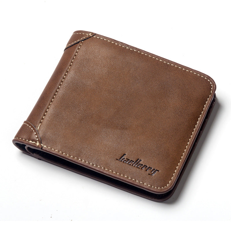 Men&#39;S Wallet Multi-Card Card Holder Horizontal Frosted Leather Retro Foreign Trade Wallet