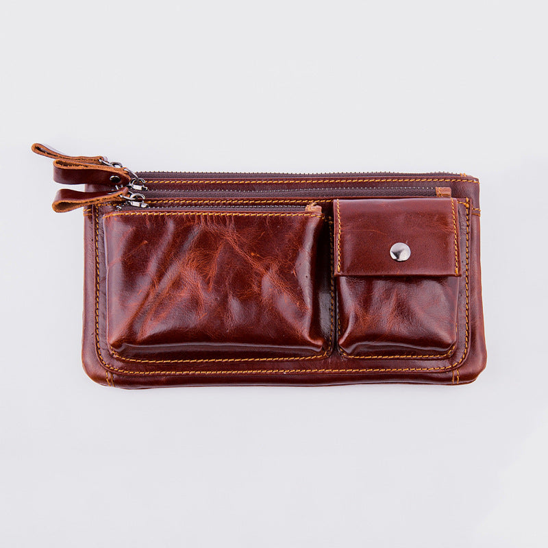 Wear Belt Men&#39;s Waist Bag Leather Multifunctional Top layer Cowhide