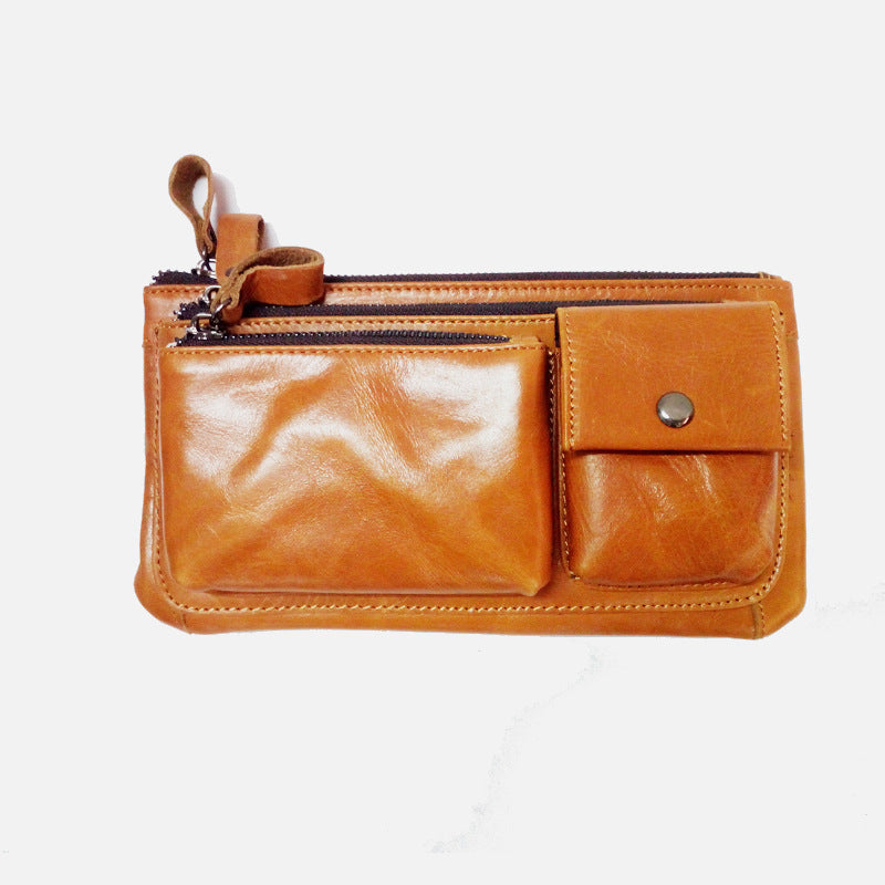 Wear Belt Men&#39;s Waist Bag Leather Multifunctional Top layer Cowhide