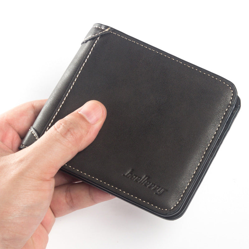 Men&#39;S Wallet Multi-Card Card Holder Horizontal Frosted Leather Retro Foreign Trade Wallet