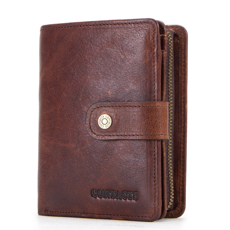 Crazy Horse Cowhide Multifunctional Men&#39;s Wallet