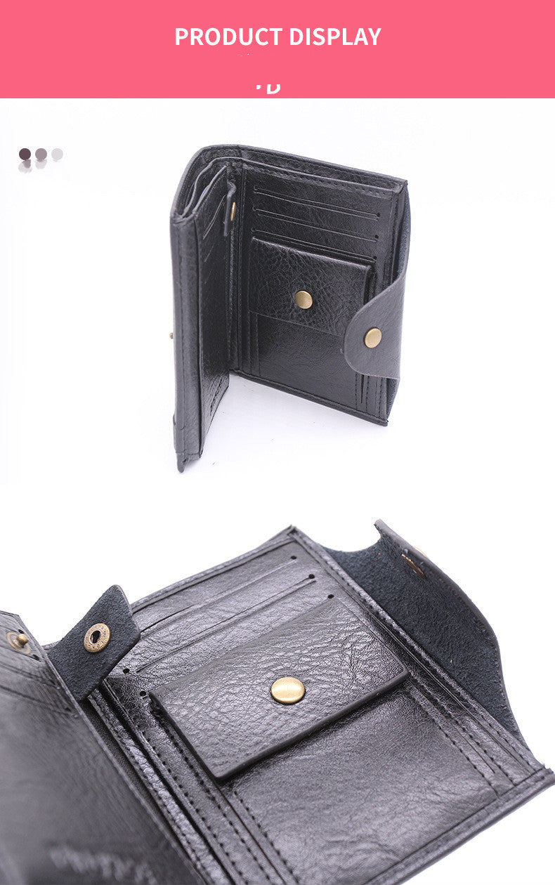 Vertical Style Men&#39;s Buckle Wallet, Women&#39;s Leather Bag Coin Purse, One Drop Shipping