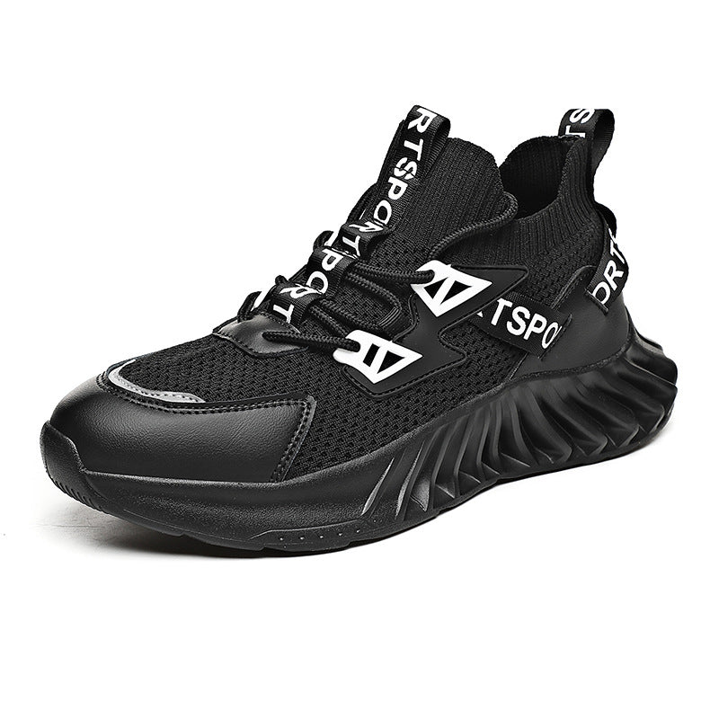 Foreign Trade Cross-Border 46 Large Size Men&#39;S Shoes Summer Mesh Fly Woven Casual Sports Shoes Men&#39;S Thick-Soled Ultra-Light Daddy Running Shoes